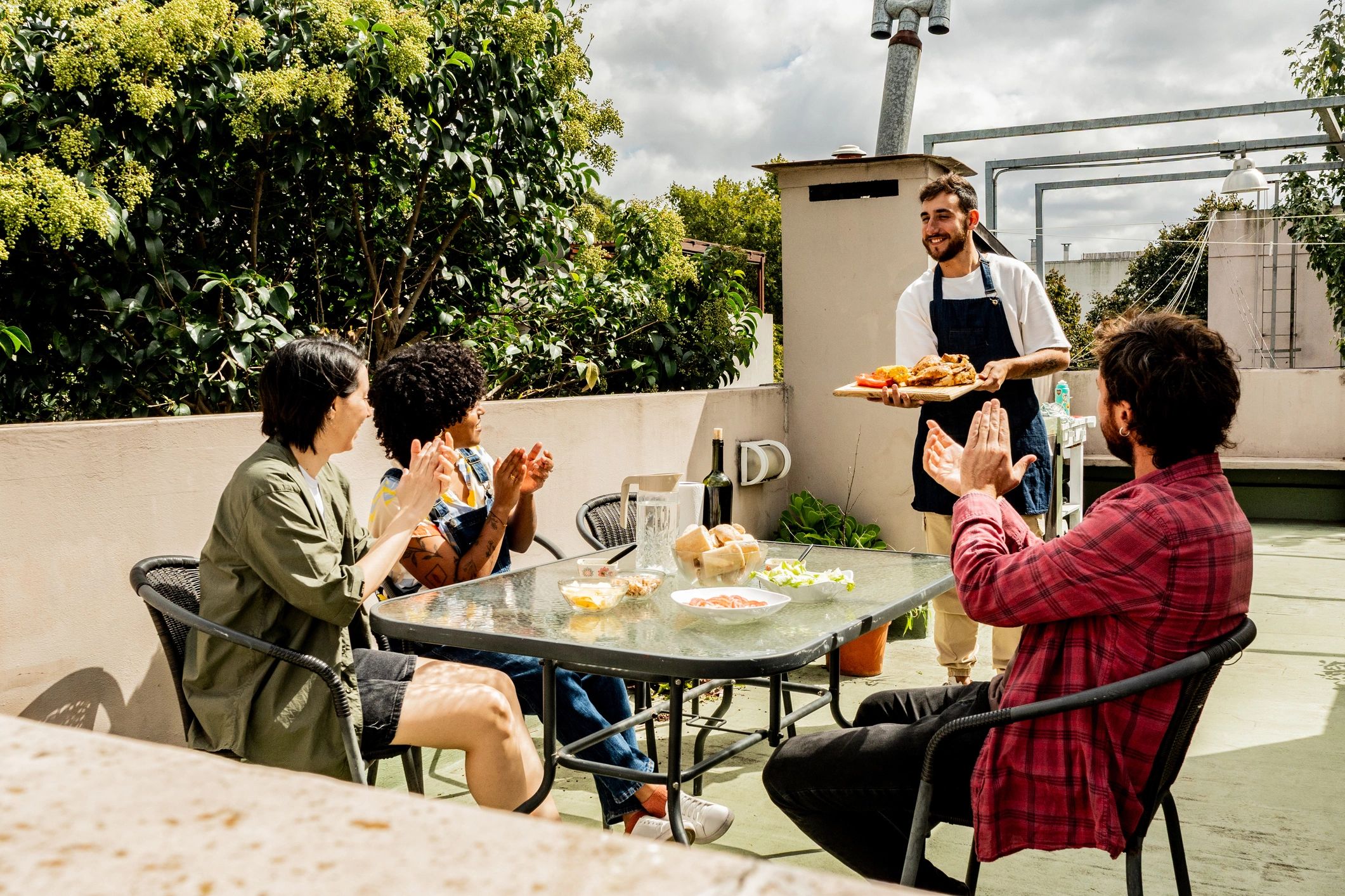 Friends enjoying a barbecue gathering